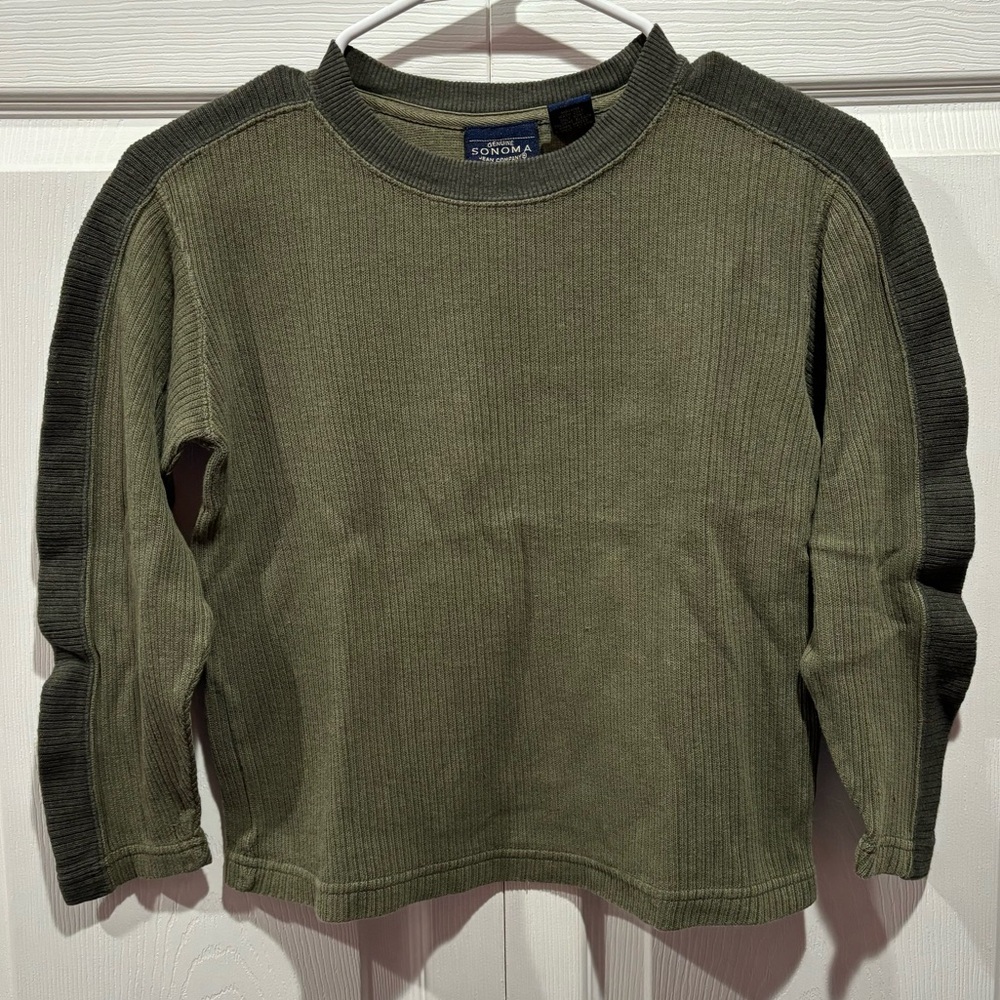 SONOMA Genuine Jean Company Boy’s Green Knit Pullover Sweater Top - size S (8)